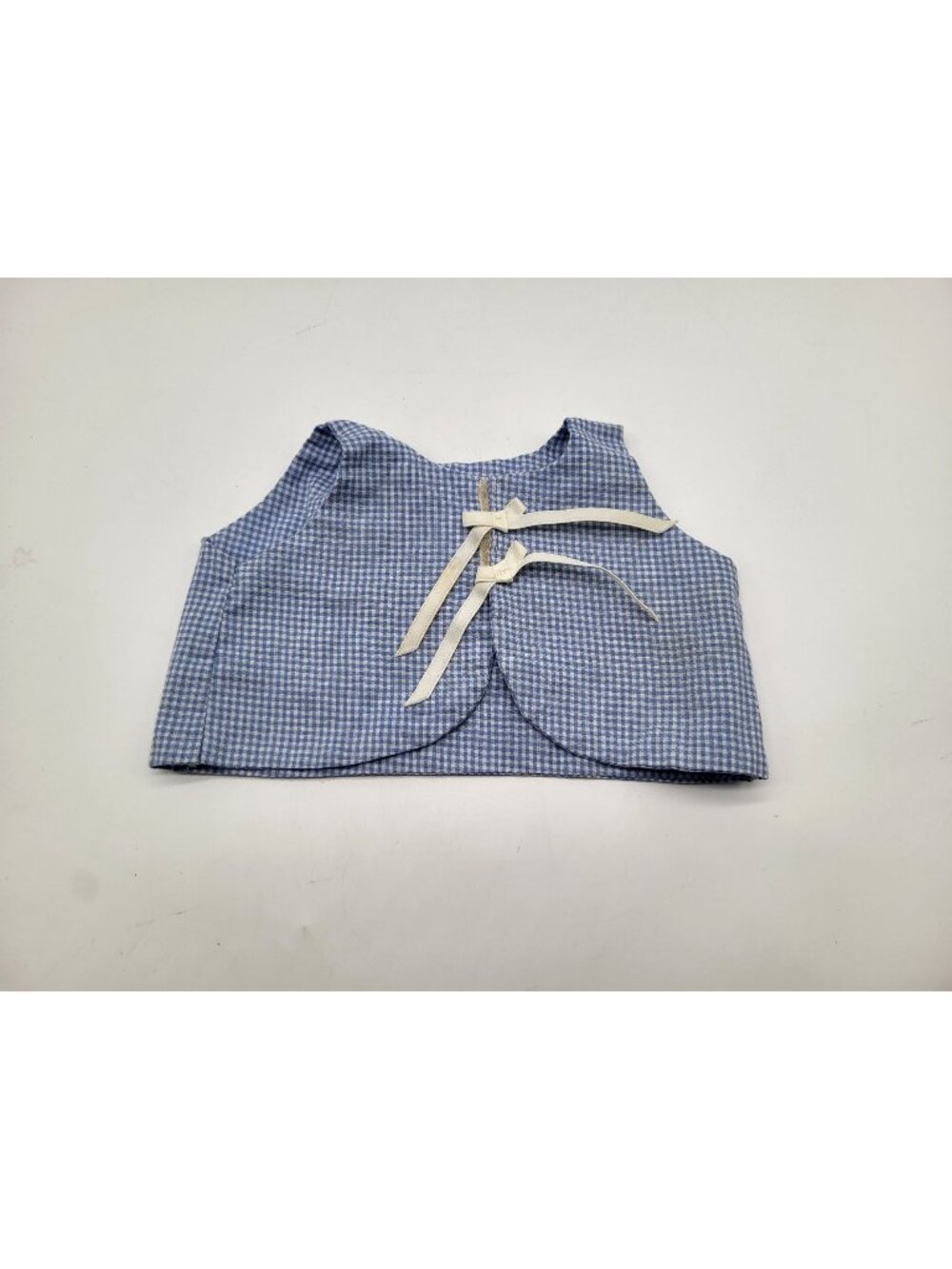 VTG 80s Coleco Cabbage Patch Kids Blue White Gingham Print Vest *READ